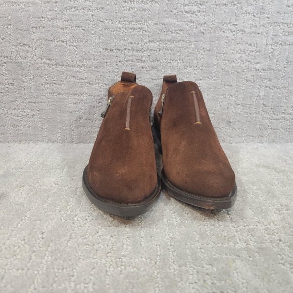 Frye Sacha Moto Shootie Brown Suede Side Zip Bootie Women's Size US 6.5B, 7.5B - Picture 4 of 11